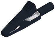 CROCODILE CLIP, 4MM, BLACK, 6A