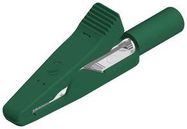 CROCODILE CLIP, 4MM, GREEN, 6A