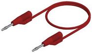 TEST LEAD, 2MM BANANA PLUG, RED, 100MM