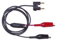 MINI CLIP-DOUBLE BANANA PLUG, BLK/RED