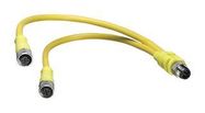 SENSOR CORD, 4P M12 PLUG-2X3P M12 RCPT