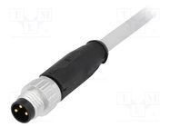 Connector: M8; male; PIN: 3; straight; with lead; plug; 10m; PVC HARTING