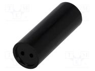 Spacer sleeve; LED; Øout: 7.5mm; ØLED: 5mm; L: 18mm; black 