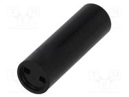 Spacer sleeve; LED; Øout: 5mm; ØLED: 3mm; L: 15mm; black 