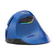 Wireless Vertical Mouse Delux M618Mini BT4.0 + 2.4Ghz 4000DPI RGB (blue), Delux