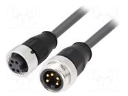 Cable: for sensors/automation; plug; 7/8" male,7/8" female; 1m HARTING