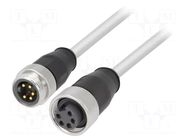 Cable: for sensors/automation; plug; 7/8" male,7/8" female; 1m HARTING