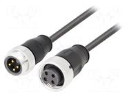 Cable: for sensors/automation; plug; 7/8" male,7/8" female; 1m HARTING