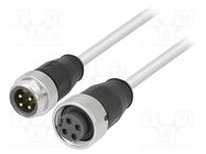 Cable: for sensors/automation; 7/8",both sides; 1.5m; male; PIN: 4 HARTING