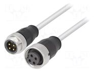 Cable: for sensors/automation; plug; 7/8" male,7/8" female; 1m HARTING