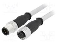 Cable: for sensors/automation; PIN: 8; M12-M12; 2m; plug; plug; male HARTING