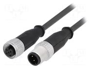 Cable: for sensors/automation; plug; PIN: 3; M12 male,M12 female HARTING