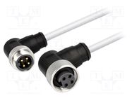 Cable: for sensors/automation; 7/8",both sides; 0.3m; male; PIN: 4 HARTING