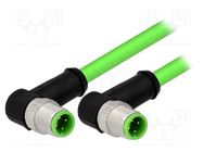 Cable: for sensors/automation; PIN: 4; M12-M12; D code-Ethernet HARTING