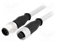 Cable: for sensors/automation; PIN: 8; M12-M12; 0.5m; plug; plug HARTING