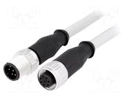 Cable: for sensors/automation; plug; PIN: 8; M12 male,M12 female HARTING