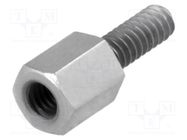 Screwed spacer sleeve; 6mm; Int.thread: M3; Ext.thread: UNC4-40 DREMEC