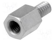 Screwed spacer sleeve; 6mm; Int.thread: M3; Ext.thread: UNC4-40 DREMEC