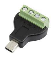 MINI USB CONN, TYPE B, PLUG, 4POS, CABLE