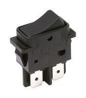 ROCKER SWITCH, DPST, 16A, 250V, BLACK