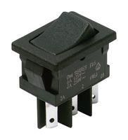 ROCKER SWITCH, DPDT, 10A, 125VAC, BLACK