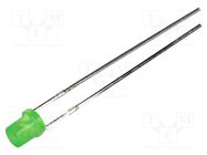 LED; 3mm; green; 6÷13mcd; 130°; Front: flat; No.of term: 2 LUCKYLIGHT