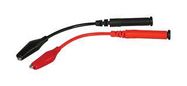 TEST LEAD, ALLIGATOR CLIP-PLUG, BLK/RED