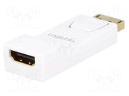Adapter; DisplayPort plug,HDMI socket; white LOGILINK