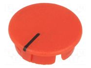 Cap; ABS; red; push-in; Pointer: black; round OKW