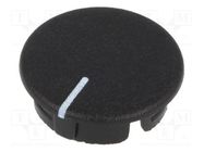 Cap; ABS; black; push-in; Pointer: white; round OKW