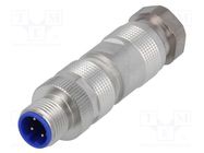 Connector: M12; plug; PIN: 4; male; D code-Ethernet; for cable; IDC HIRSCHMANN