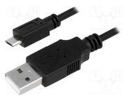 Cable; USB 2.0; USB A plug,USB B micro plug; nickel plated; 1.8m LOGILINK