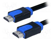 Cable; HDMI 1.4; HDMI plug,both sides; PVC; Len: 2m; black,blue LOGILINK