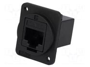 Coupler; FT; Cat: 6; 8p8c; RJ45 socket,both sides; 19x24mm; plastic CLIFF
