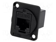 Coupler; FT; Cat: 6; 8p8c; RJ45 socket,both sides; 19x24mm; plastic CLIFF