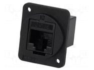 Coupler; FT; Cat: 5e; 8p8c; RJ45 socket,both sides; 19x24mm CLIFF