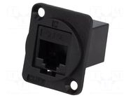 Coupler; FT; Cat: 5e; 8p8c; RJ45 socket,both sides; 19x24mm CLIFF