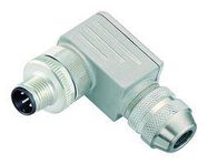 SENSOR CONN, PLUG, R/A, 4POS, M12, CABLE