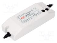 Power supply: switching; LED; 60W; 30VDC; 1.2÷2A; 90÷305VAC; IP64 MEAN WELL