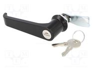 Lock; zinc and aluminium alloy; 18mm; black finish 