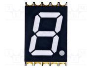 Display: LED; 7-segment; 10mm; 0.39"; No.char: 1; red; 30mcd; cathode OPTO Plus LED