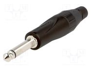 Connector: Jack 6,3mm; plug; male; mono; ways: 2; straight; black 