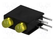 LED; in housing; 3mm; No.of diodes: 2; yellow; 20mA; 40°; 8÷15mcd KINGBRIGHT ELECTRONIC