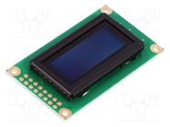 Display: OLED; alphanumeric; 8x2; Dim: 58x32x10mm; yellow; PIN: 16 DISPLAY ELEKTRONIK