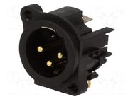 Connector: XLR; socket; male; 6A; 133V; PIN: 3; angled 90°; THT AMPHENOL