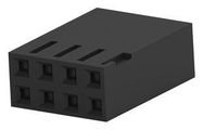 RCPT HOUSING, 8POS, THERMOPLASTIC, BLK