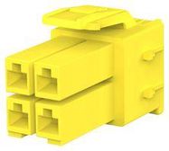 PLUG HOUSING, 4POS, PA 6.6, YELLOW