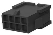 PLUG HOUSING, 8POS, NYLON, BLACK