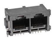 RJ45 CONN, JACK, 8P8C, 4 PORT, TH