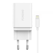 Fast charger Foneng K300 1x USB 3A + USB Lightning cable, Foneng